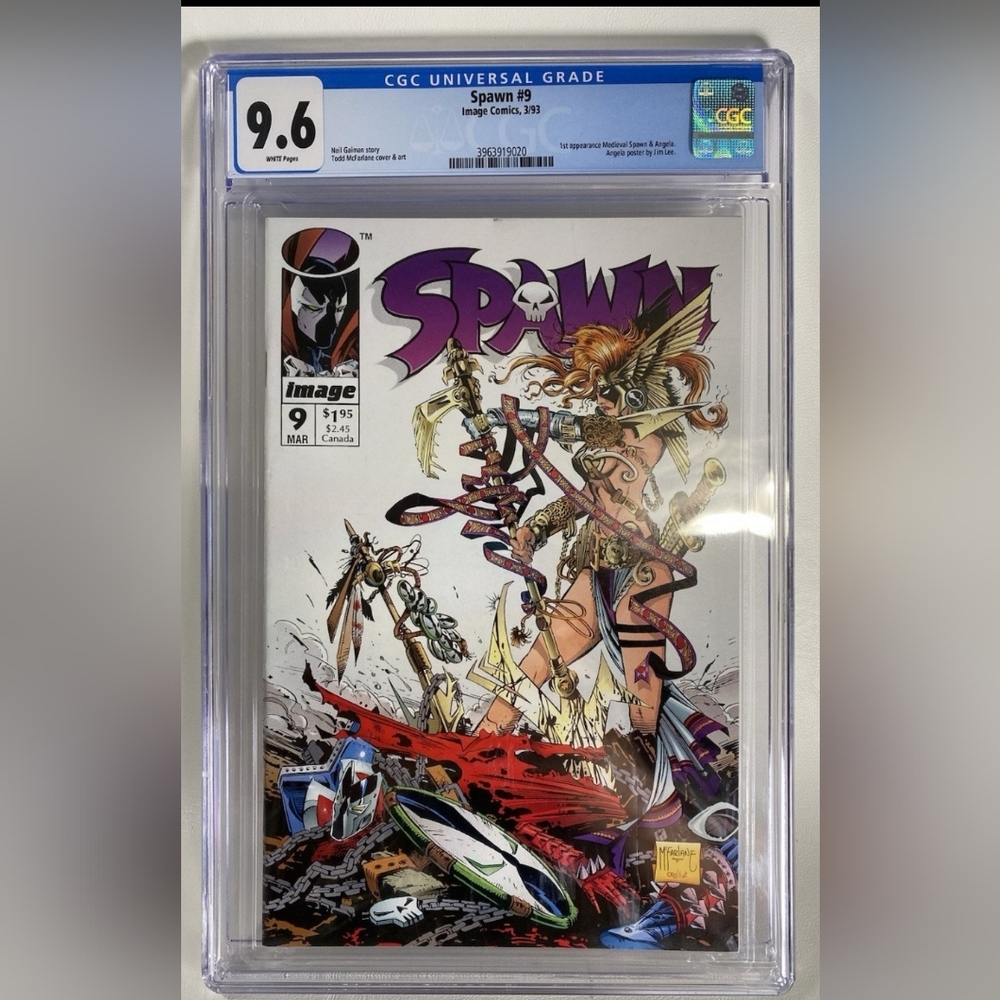 Spawn #9 (3/93) Image Comics 1st Medieval Spawn & Angela Graded CGC 9.6 WHITE